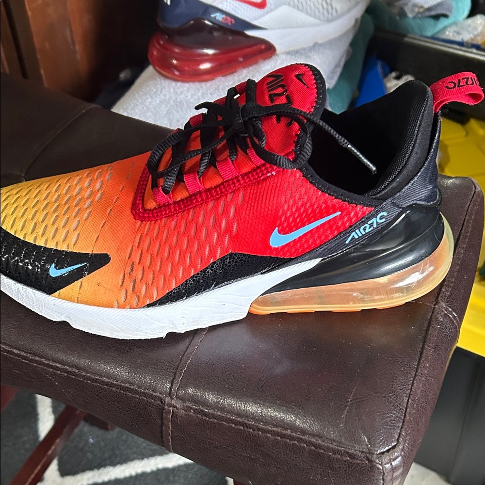 Nike Kids Air Max 270 Red and Orange Sneakers